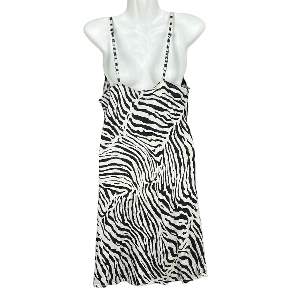 Tree of Life Mini Dress Tan Brown Zebra Animal Print African Boho Rayon Size L - Picture 6 of 11